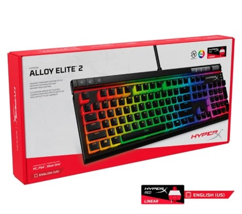 Teclado Mecânico HyperX Alloy Elite 2 RGB Gaming US Red Switches